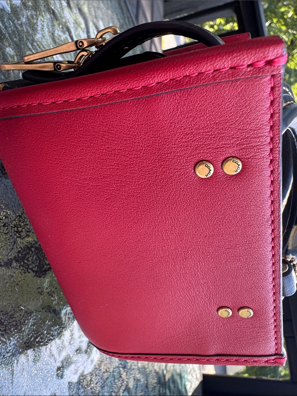 COACH Rogue 12 (tiny) in Glovetanned SMOOTH Brick Red Colorblock NEW, NWOT - Picture 7 of 13